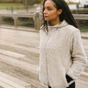ZYIA Sherpa Block Zipper Jacket in Storm
